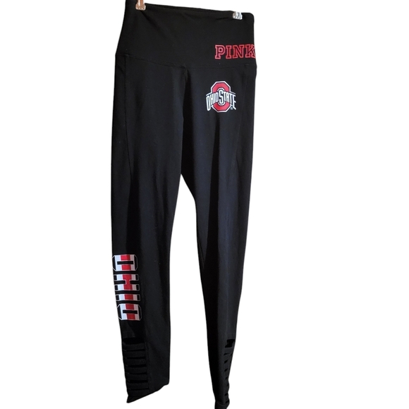 PINK Victoria's Secret Pants - PINK Yoga Ohio State Leggings with cut outs on legs XS